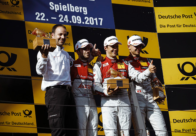 DTM - Spielberg 2017 - Carrera 1 - Jamie Green - Mattias Ekstrom - Nico Muller - en el Podio